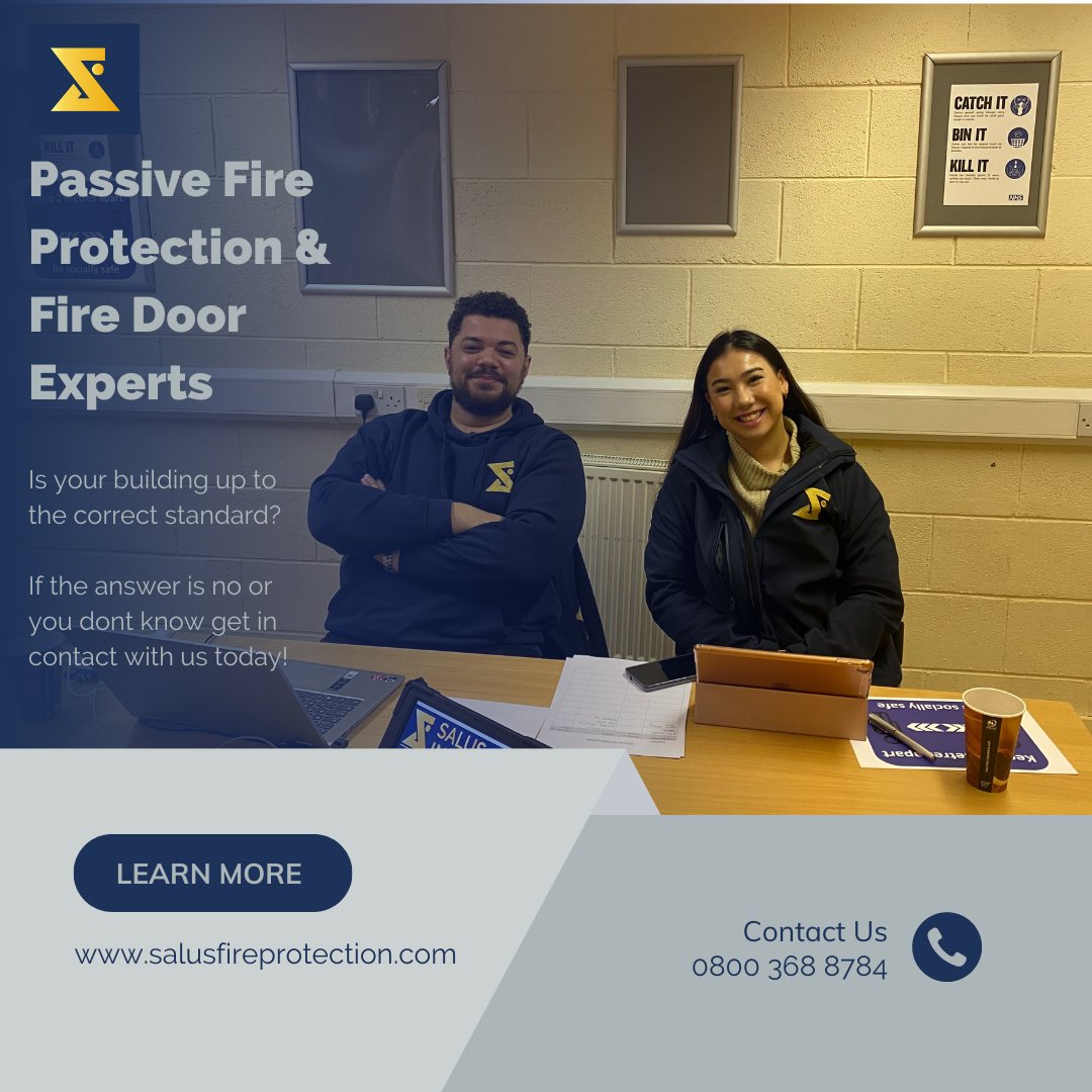 SalusIndustries's tweet photo. Salus Industries are Passive Fire Protection & Fire Door Experts across the UK.
You can email the team now at projects@Salusindustries.com
#projects #salusindustries #fireprotection #firedoorexperts #learnmore #firesafety #healthandsafety #firedoors https://t.co/T7NfM8B3iA