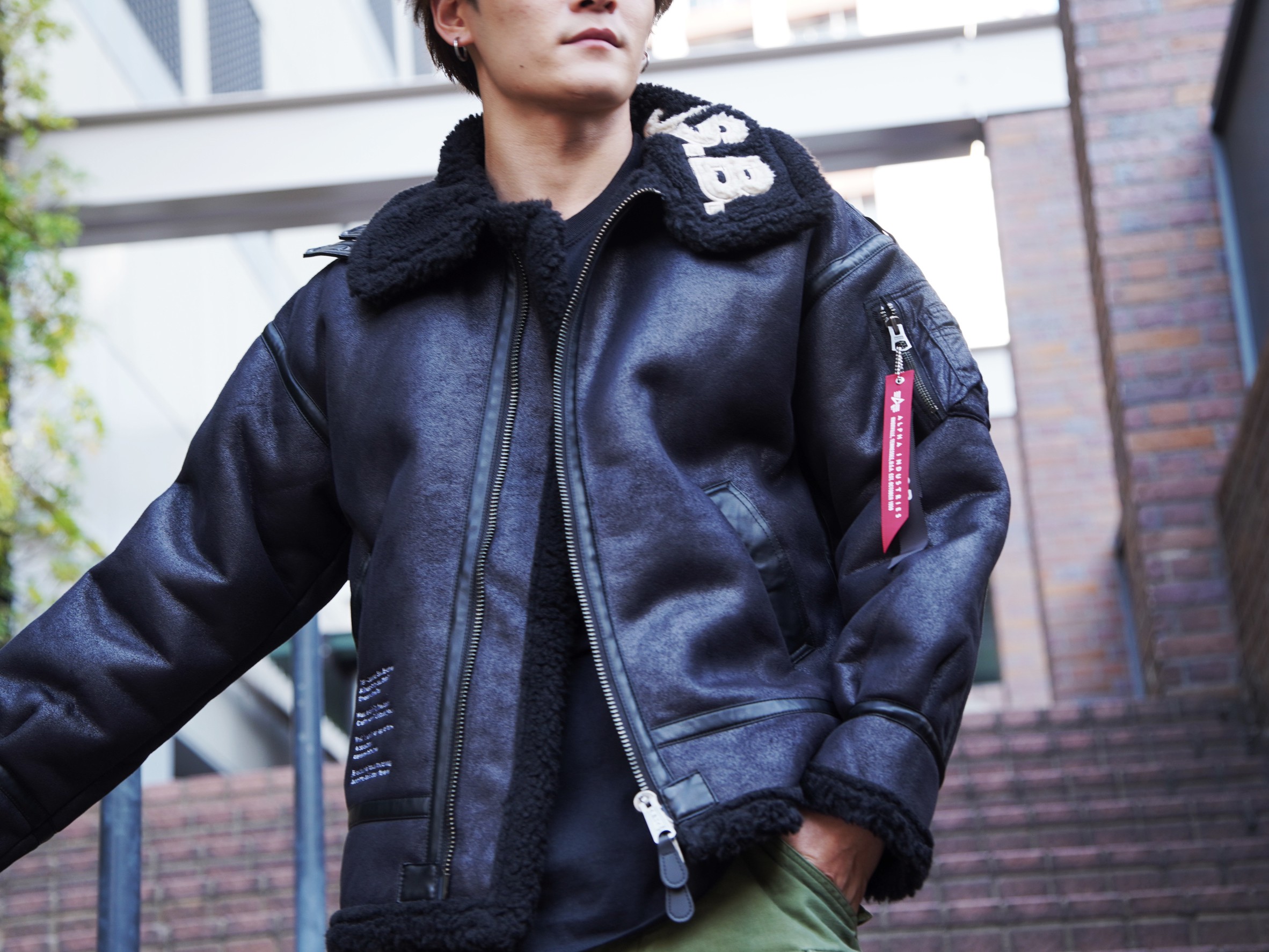 17AW ファッション Acne Studios アクネ ムートンライダースジャケット