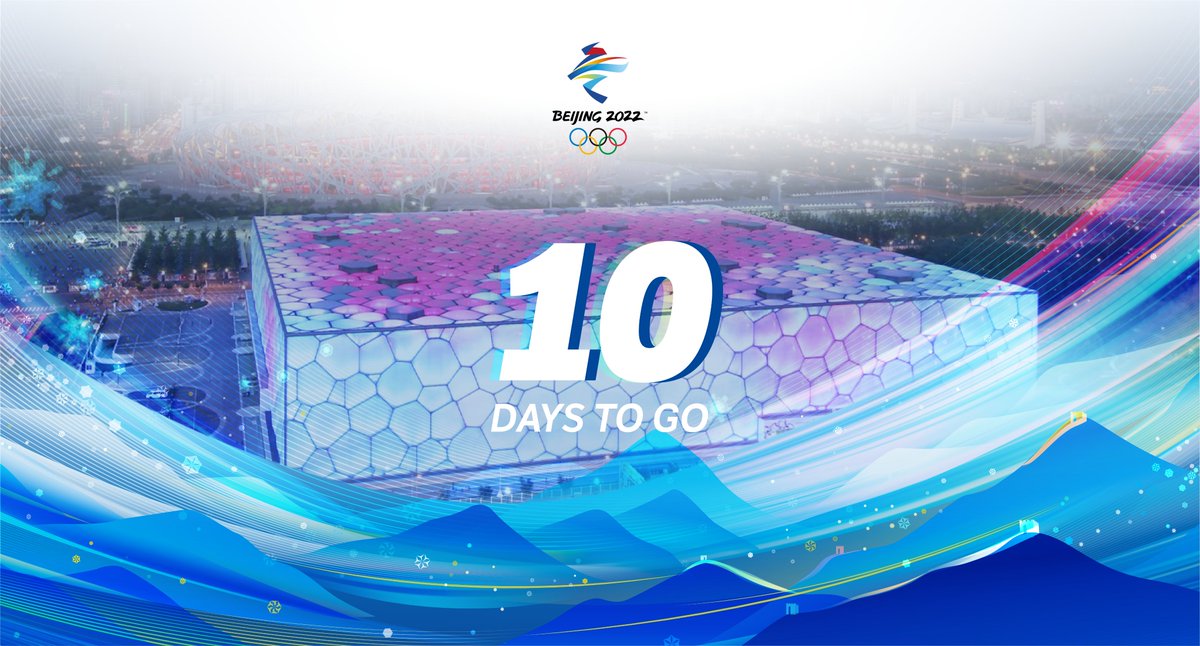 Beijing2022's tweet photo. 1⃣0⃣ days to go until the #Beijing2022 #Olympic #WinterGames! 🎊🥳We are ready! https://t.co/eDrz88z7jt