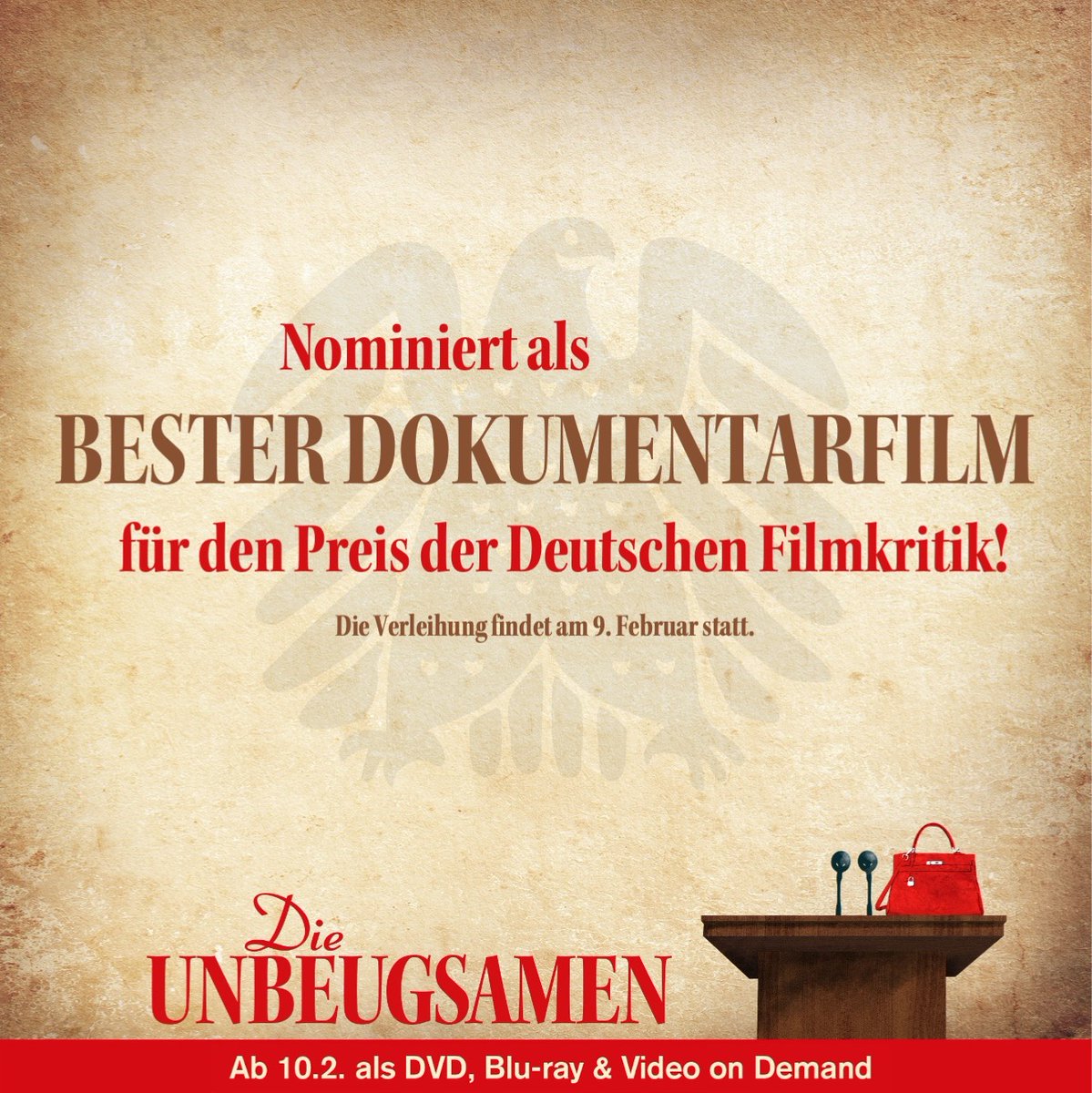 DIE UNBEUGSAMEN - als DVD, Blu-ray & VOD. (@unbeugsamenfilm) on Twitter photo Wir drücken die Daumen!
#dieunbeugsamen
#filmpreis
#gleichberechtigung
#feminismus
#Sexismus
<a href="/broadviewtv/">BROADVIEW Pictures</a> Wir drücken die Daumen!
#dieunbeugsamen
#filmpreis
#gleichberechtigung
#feminismus
#Sexismus
<a href="/broadviewtv/">BROADVIEW Pictures</a>