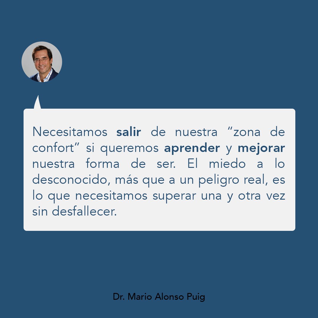 Estamos atrapados en un autoengaño en el que percibimos nuestra zona de confort como el lugar donde nos sentimos seguros, pasando por alto que en realidad es la zona que hace que nuestra vida sea más pequeña y no pueda alcanzar su plenitud. 

#ZonaDeConfort #MarioAlonsoPuig