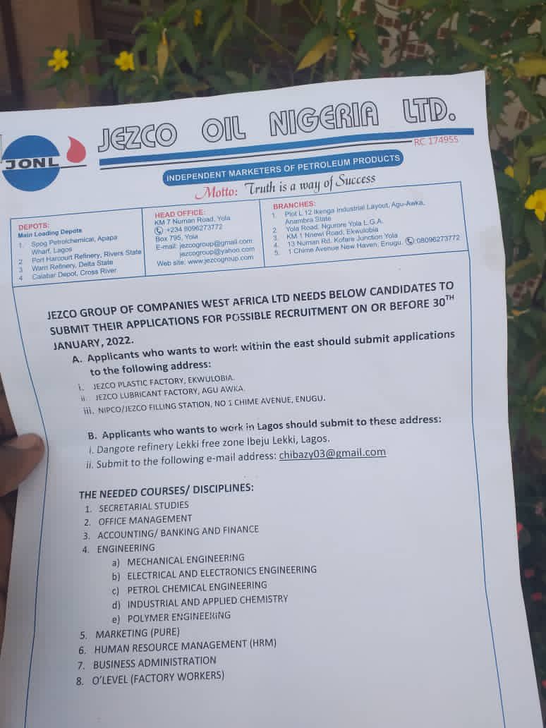 ChibuzoFelix_1's tweet photo. For applicants in the East and Lagos... Good luck 🙏

Please rt for the people on your tl. https://t.co/cHXGc8oGFg