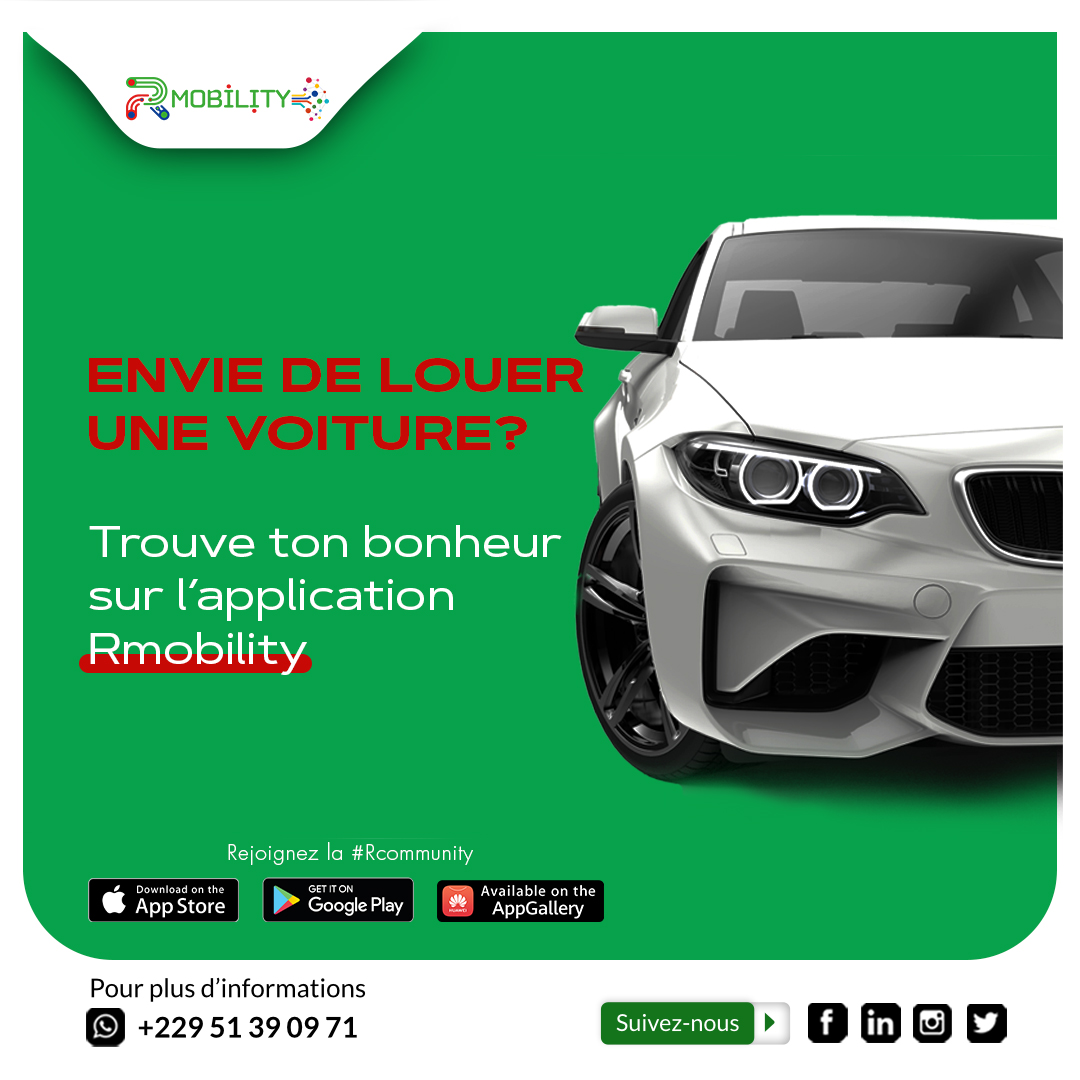 RMobility001's tweet photo. 🚗 🗣 Notre partenaire #ASTT vient de rejoindre la RCommunity en mettant en location des véhicules haut de gamme.
Vous avez besoin de louer une voiture à Cotonou, tout est sur l'appli #RMobility 👉🏾 https://t.co/BX45lTL35T
#locationdevoiture https://t.co/kxjh2D57yv