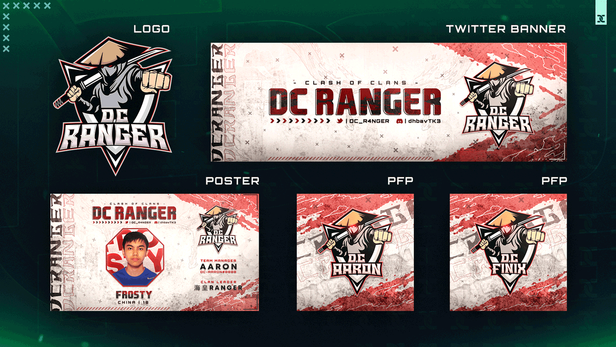 😍┋Logo + Social Media Pack for <a href="/DC_R4NGER/">D.C Ranger</a> 

🎨┋Designed by <a href="/Jason_0797/">Jason | Gfx</a> 

💎┋Order here: discord.gg/nWSpJrARaj