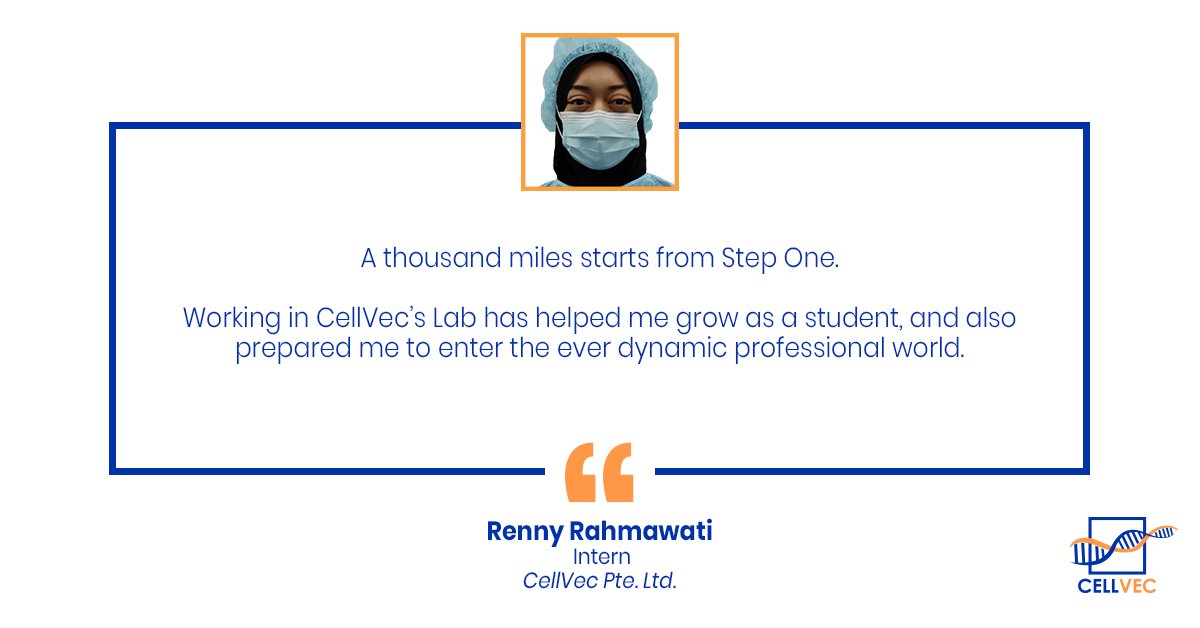 CellVecHQ's tweet photo. Meet the CellVec interns!

We believe that everyone, regardless of their experience, deserves the opportunity to learn the knowledge and necessary skills to be successful in anything they set their mind to.

Let's hear what they have to say:

#CellVec #Interns https://t.co/ZGbpkVxdai