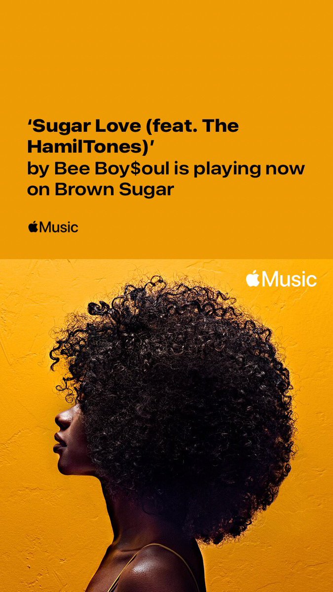 BeeBoySoul's tweet photo. Check out my new record “Sugar Love” featuring @thehamiltonesnc on @AppleMusic’s #BrownSugar playlist!!! 
#Back2Love #AppleMusic https://t.co/42hEr4TDVn