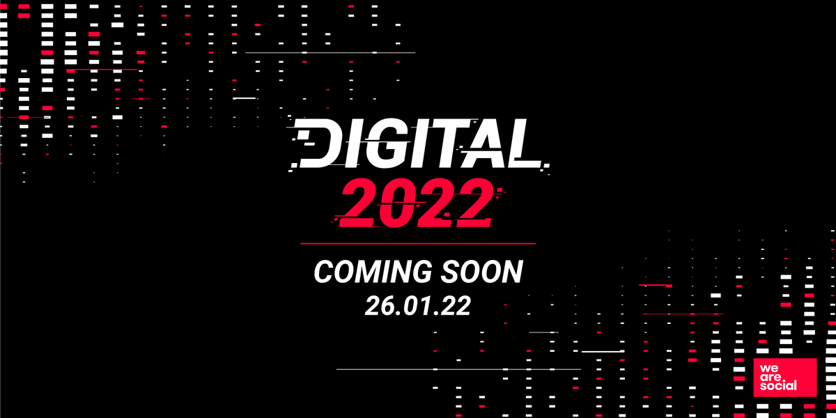 Letztes Jahr um diese Zeit verzeichnete unser Global Digital Report 4,2 Milliarden Nutzer sozialer Medien weltweit. Wie wird sich diese Zahl verändern?

Digital Report 2022 erscheint am 26.01.22.

#Digital2022m #WeAreSocial