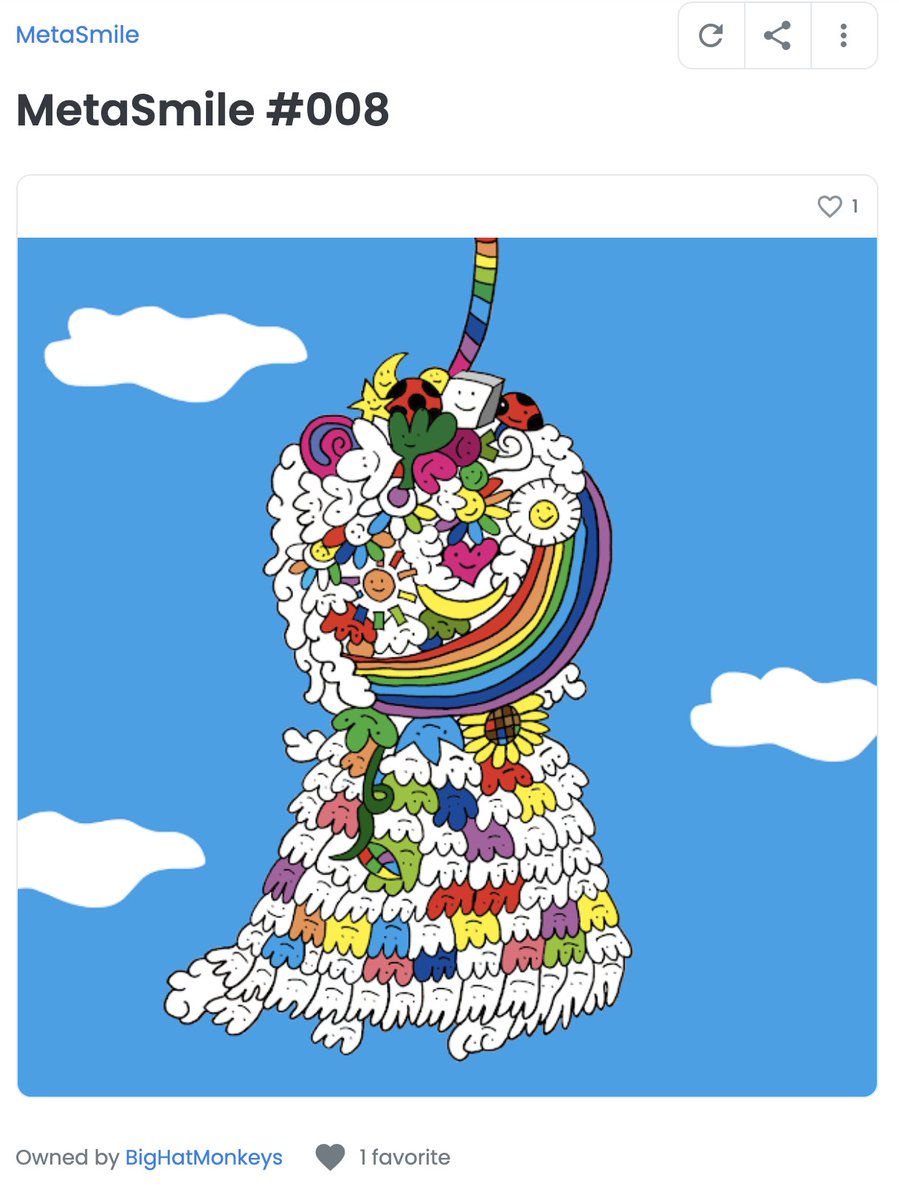 budou_chan's tweet photo. ETH 作品『MetaSmile』が一挙3名の方にお迎えしていただきました!
BHMさん(@BigHatMonkeys )
ハラペーさん(@harapei2)
さとすけさん(@Satosuke_NFT)
ほんとうにありがとうごじゃります🙇♂️
これでリストしている9作品のうち8つがお迎えしていただけました。新作ミントしていきます!ごじゃ☺️ https://t.co/hBPKyaoiML