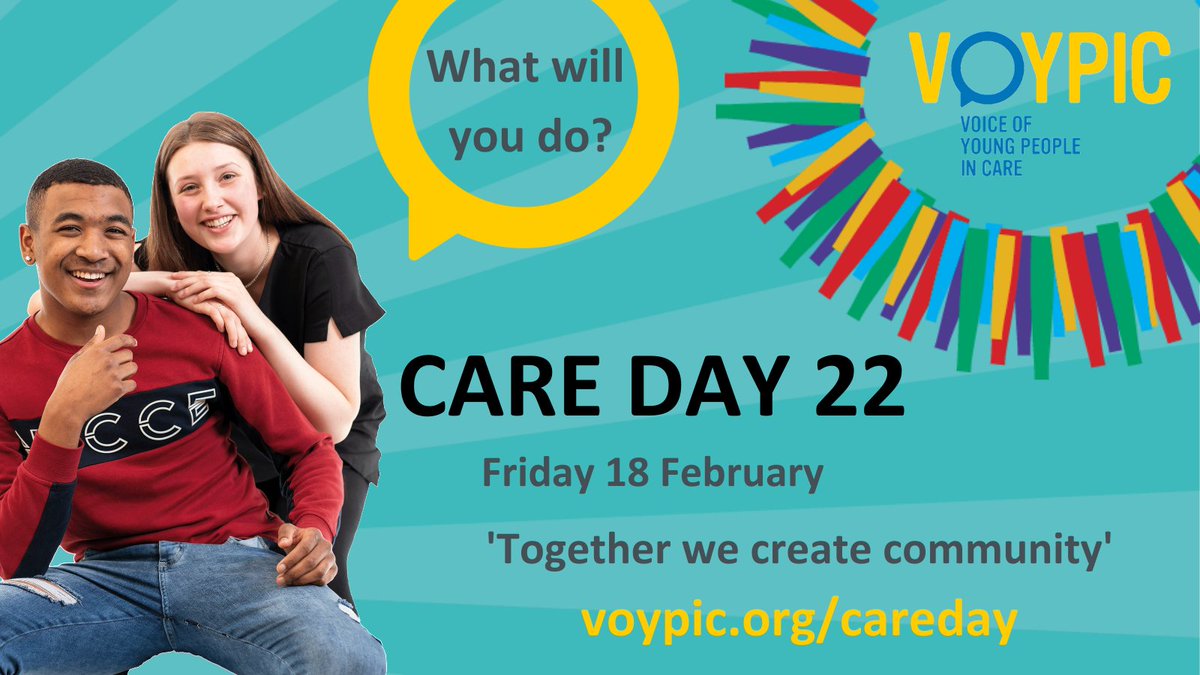 Are you ready for #CareDay22? 

Join us on Friday 18 February for the world's largest celebration of children &amp; young people with experience of care. Together we create community

Register your event/activity &amp; download the OFFICIAL Care Day pack, at voypic.org/careday