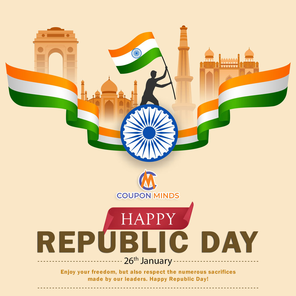 couponminds's tweet photo. Enjoy your freedom, but also respect the numerous sacrifices made by our leaders. #HappyRepublicDay2022

#CouponMinds #jaihind #independenceday #republic #republicdayparade #proudindian #indianrepublicday  #freedom #incredibleindia #indianflag #Respect https://t.co/sSjwF9zgfY