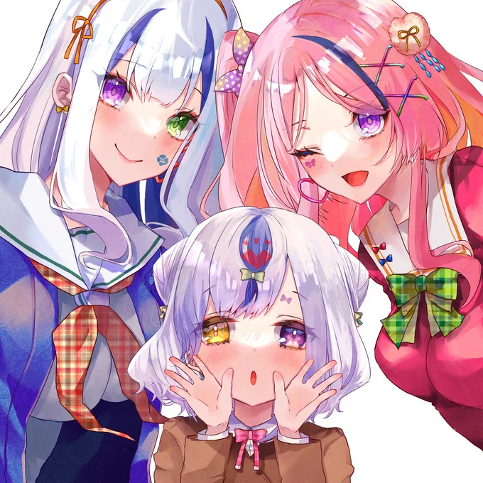 鬼の三姉妹 現代学生服ver #オリジナル #女の子  