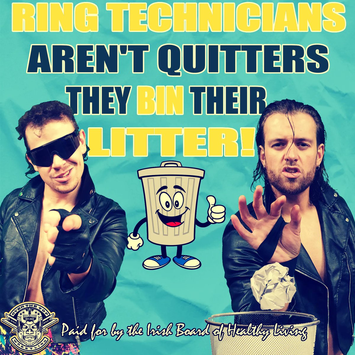 CJWest__'s tweet photo. HEY YO! 
Don't be a bad guy!
Be like @OTT_wrestling's Ring Technicians @CJWest_ &amp; @TheRealNicky469, BIN YOUR LITTER!
 #PSA #BinYourLitter https://t.co/3fhH5Sp4Ss