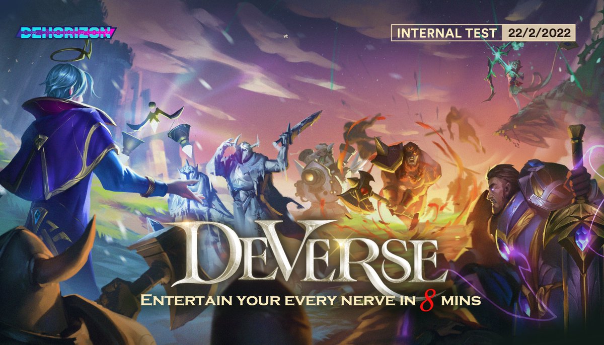 DeHorizonfun's tweet photo. We are thrilled to announce that DeVerse internal test will be live on 22/2/22. 
🚀 We are to give away the Whitelist Airdrop of 2000 Internal Test Access.
💰 A huge prize pool of 16,535,968 $DVT will be set as incentive rewards during the internal test.

https://t.co/gxey7lMlLw https://t.co/rVgw9ON0SS