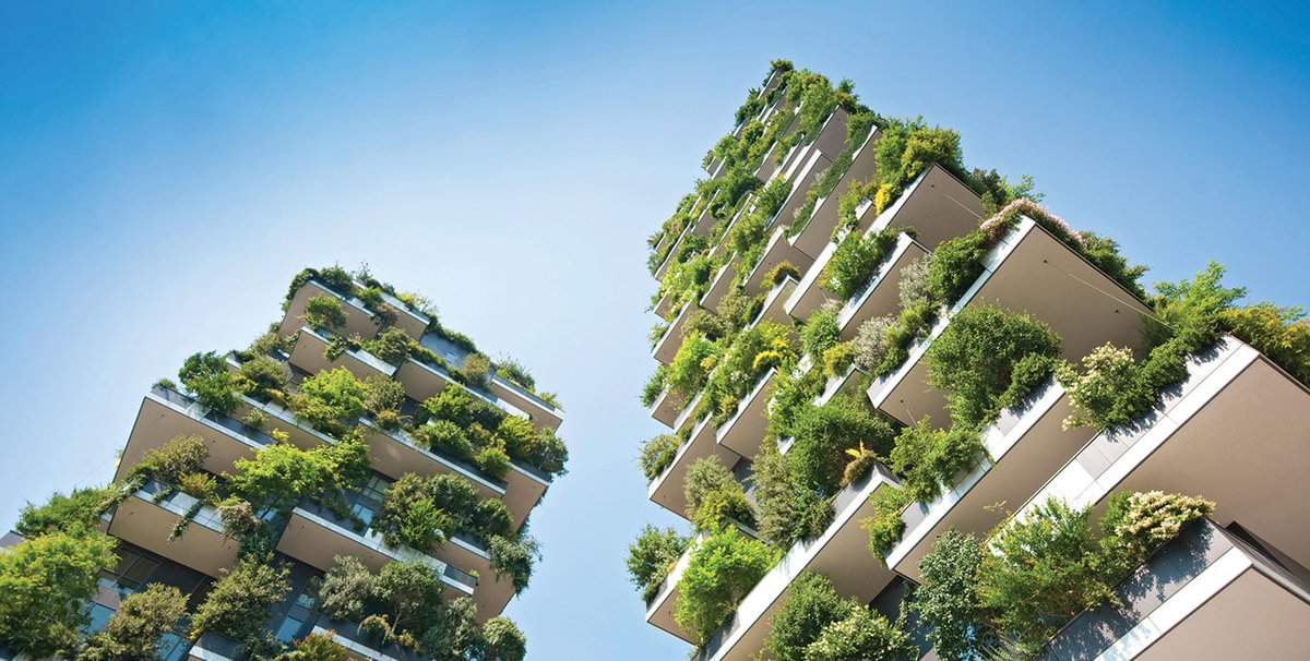 ZigaMalek's tweet photo. Vertical forests have become very popular. Trees and shrubs growing on such buildings can lower urban temperatures, provide urban dwellers the sense of being surrounded by nature, offer habitats to birds, and they just look amazing! On top of that, they capture CO2. [1/6] https://t.co/uwKuFAHdf8