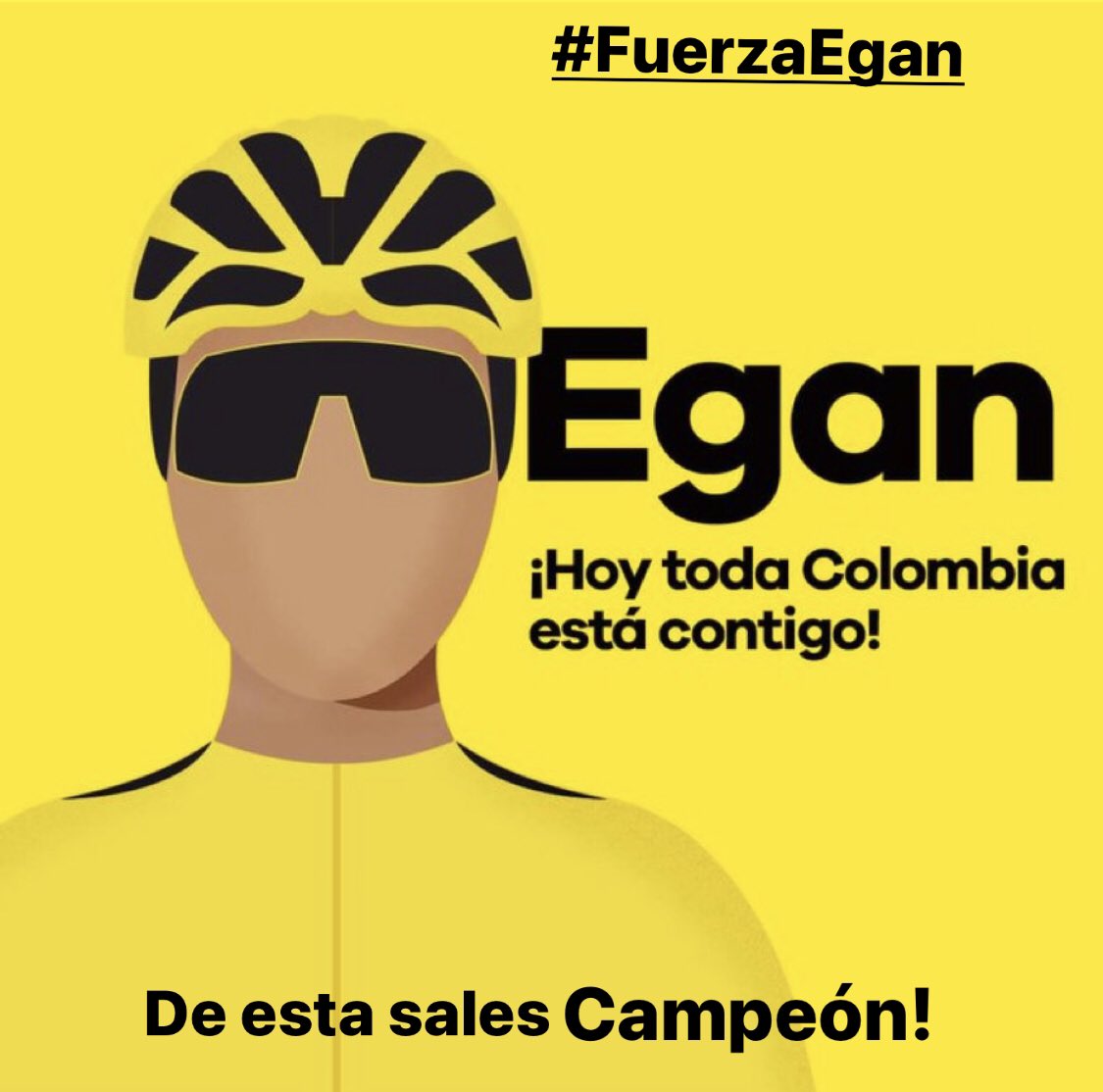 Bogotanana's tweet photo. Vamos Campeón! #FuerzaEgan @Eganbernal https://t.co/vSJaVVZvfm