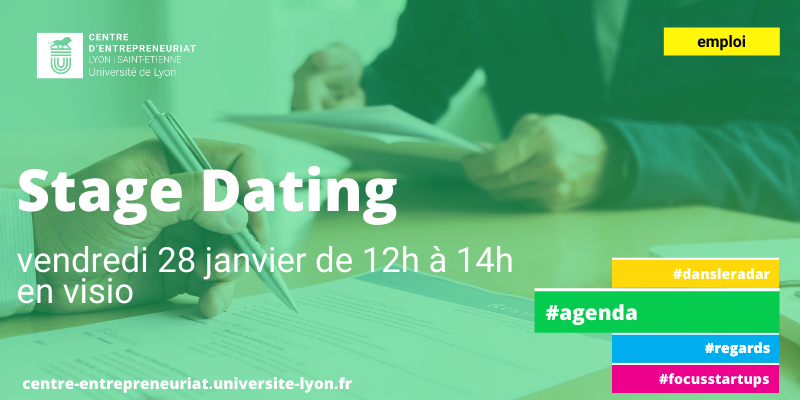 Centre d'Entrepreneuriat Lyon Saint-Etienne (@ce_lyon_se) on Twitter photo Agenda - J-3 pour t'inscrire au Stage dating
📅 Le 28/01 de 12h à 14h, le <a href="/CE_Lyon_SE/">Centre d'Entrepreneuriat Lyon Saint-Etienne</a> organise une rencontre en visio avec les #startups du Centre pour t'aider à trouver un stage.
Inscris-toi vite par ici 👉 bit.ly/3qgWTXT
#recrutement #emploi #entretien #job Agenda - J-3 pour t'inscrire au Stage dating
📅 Le 28/01 de 12h à 14h, le <a href="/CE_Lyon_SE/">Centre d'Entrepreneuriat Lyon Saint-Etienne</a> organise une rencontre en visio avec les #startups du Centre pour t'aider à trouver un stage.
Inscris-toi vite par ici 👉 bit.ly/3qgWTXT
#recrutement #emploi #entretien #job