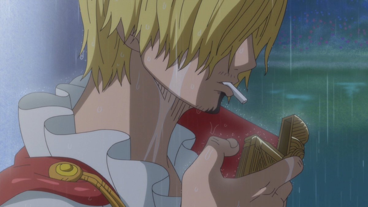 i have an unhealthy obsession with this scene istg sanji lighting his  cigarette is just 🥵
