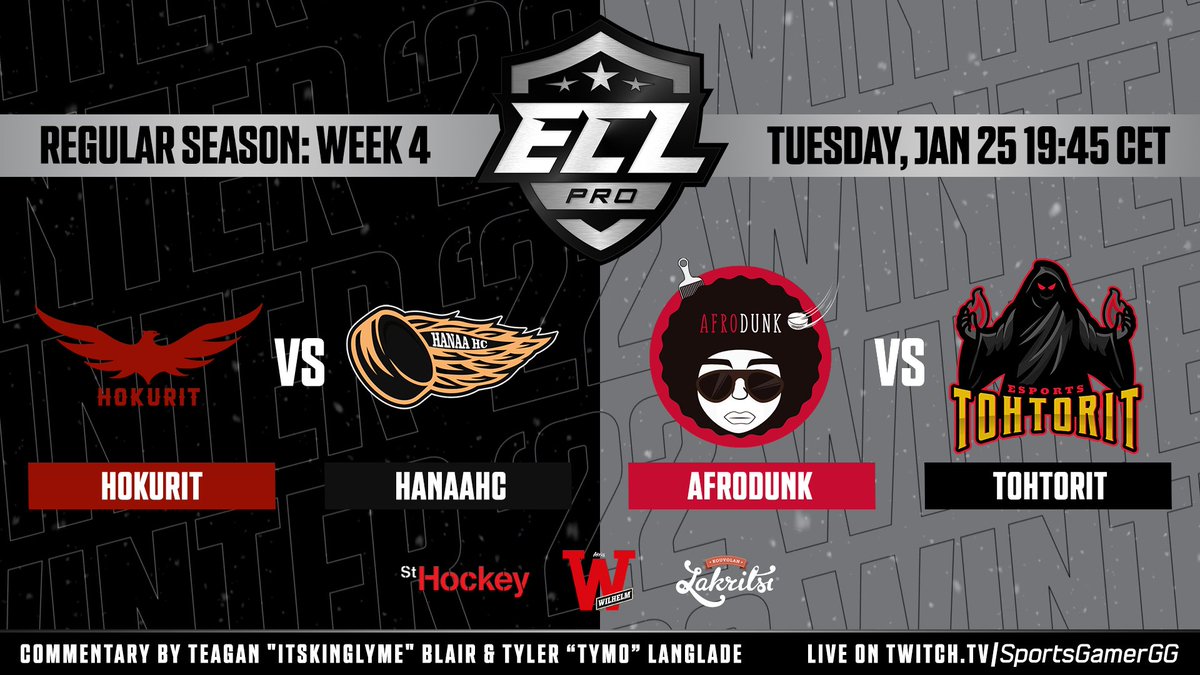 SportsGamer (@sportsgamergg) on Twitter photo #ECL22Winter Pro GAMEDAY!
📺twitch.tv/sportsgamergg
🎙️@ItsKingLyme & <a href="/BakerAndTymo/">Tyler Tymo Langlade</a>
1⃣<a href="/Hokurit/">Hokurit</a> vs <a href="/HanaaHC_/">#hanalla</a>
2⃣@AfroDunkNHL vs <a href="/tohtoritesports/">Tohtorit 🧙🏽♂️</a>
#esports #MukanaWilhelm #NHL22 #kouvolanlakritsi #ECL22Winter Pro GAMEDAY!
📺twitch.tv/sportsgamergg
🎙️@ItsKingLyme & <a href="/BakerAndTymo/">Tyler Tymo Langlade</a>
1⃣<a href="/Hokurit/">Hokurit</a> vs <a href="/HanaaHC_/">#hanalla</a>
2⃣@AfroDunkNHL vs <a href="/tohtoritesports/">Tohtorit 🧙🏽♂️</a>
#esports #MukanaWilhelm #NHL22 #kouvolanlakritsi