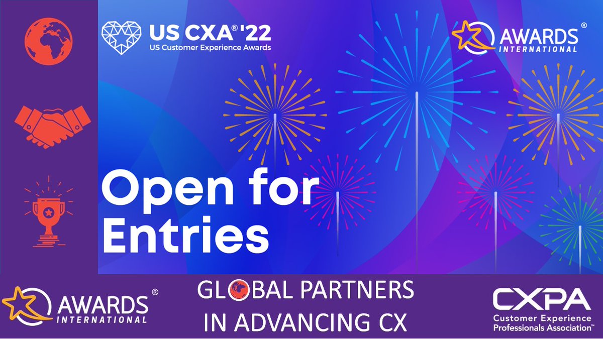 CXPA_Assoc's tweet photo. The first-ever US Customer Experience Awards are open for entries! 🏆 Apply and get recognition across the CX community in the United States. Success awaits you!🌟 #CX #CustomerExpeience #USCXA https://t.co/UcVZndxFk5 https://t.co/3NsOOfi5ch