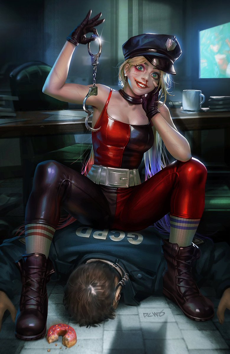 Here's my next Variant cover for Harley Quin #14 releasing 4/27/2022 Wanted to explore a little like a noir kinda look or feel to this painting, it was fun experiment for me. Hope I managed to give her a mischievous look =p #HarleyQuinn #dccomics #batman