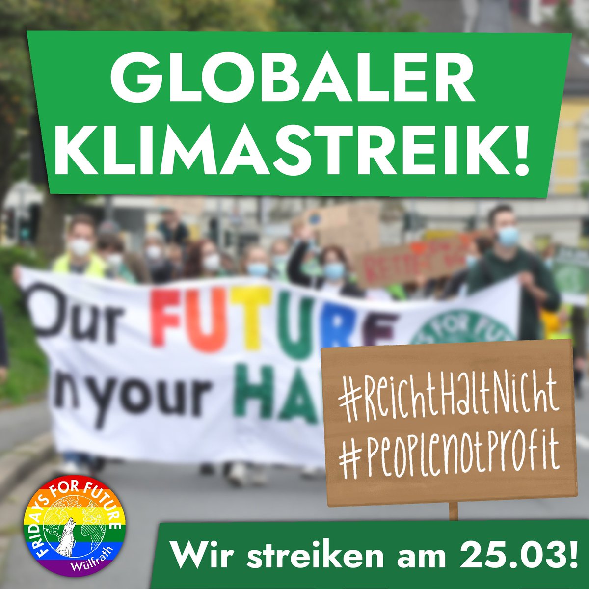 FFFWulfrath's tweet photo. 💥 STREIKE AM 25.03. MIT! ✊

Auf der ganzen Welt und auch hier in Wülfrath wird am 25.03. wieder fürs Klima gestreikt. Trage dir das Datum jetzt in deinen Kalender ein und teile diesen Beitrag, damit auch deine Freund:innen Bescheid wissen!

Ist das notwendig? JAA! https://t.co/2TxNzVv9zJ