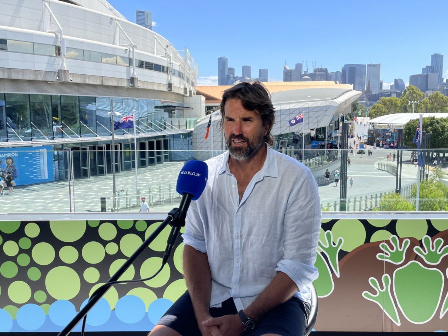 Wowowテニス 全豪オープンテニス 現地より グランドスラムでは思わぬレジェンドにインタビューできる機会が オーストラリア出身のパトリック ラフターさんとマーク フィリポーシスさんに 日本のテニスについてや 皆様からの質問などをぶつけてき