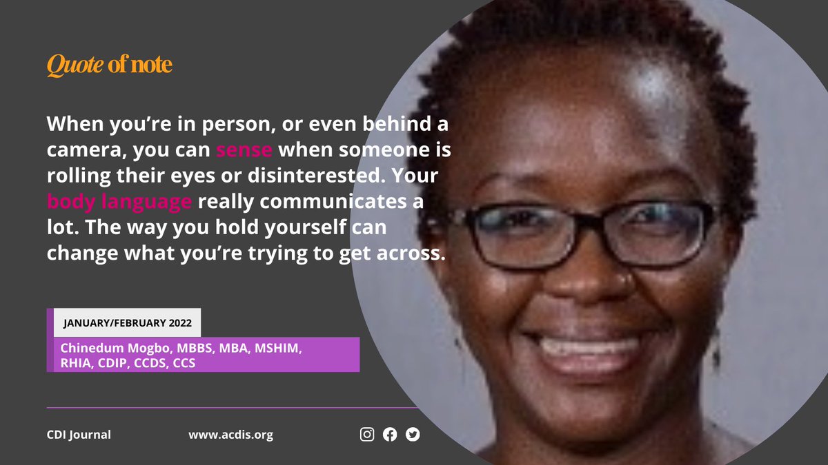 #CDI Journal quote of note: "Your body language really communicates a lot. The way you hold yourself can change what you’re trying to get across." Read the full edition here: ow.ly/bFbr30s6Ysj