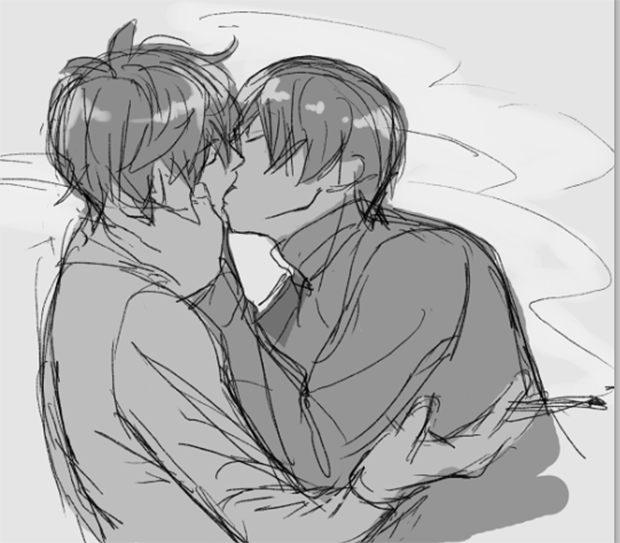 アプリのルーレットにより再び白其キス絵 https://t.co/vviY7OXtEO 