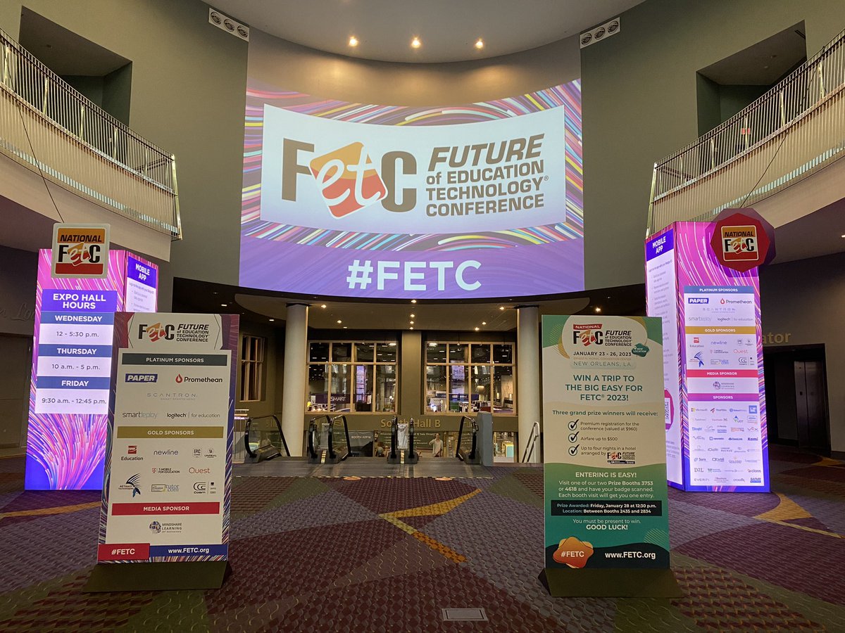 JenWomble's tweet photo. #FETC is open! Welcome thousands of administrators &amp; #edtech educators from across the country @OCCC ! 
☀️Hotel shuttle buses begin at 6:30 am! Registration opens TODAY morning 7am for Workshops, sessions, summits, CS Firehose &amp; Mobile Mega Share!📲
📣 Let’s do this! #edutwitter https://t.co/4ol7A2yOYr