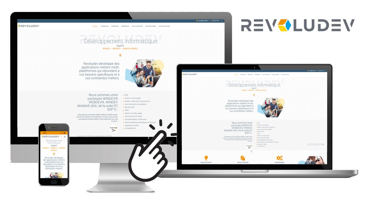 revoludev's tweet photo. Ca bouge chez Revoludev en ce début d'année #2022 ! 
Résolument tournés vers l'avenir, nous sommes heureux de vous présenter les nouveautés @revoludev :
Nouveau logo à l'esprit futuriste
Nouveau site internet https://t.co/g35a0HGXvF
Expert #WINDEV #WEBDEV #WINDEVMOBILE https://t.co/ouNVSzTYZx