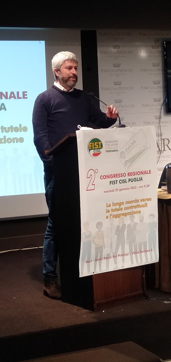 Il Segretario Generale @MattiaPirulli  interviene nel II Congresso  Regionale Fist CISL Puglia:'La pandemia ha accelerato ed aumentato l'instabilità contrattuale e reddituale.Occorre lavorare non solo sulla quantità ma anche sulla qualità dell'occupazione' @FelsaCisl @CislPuglia