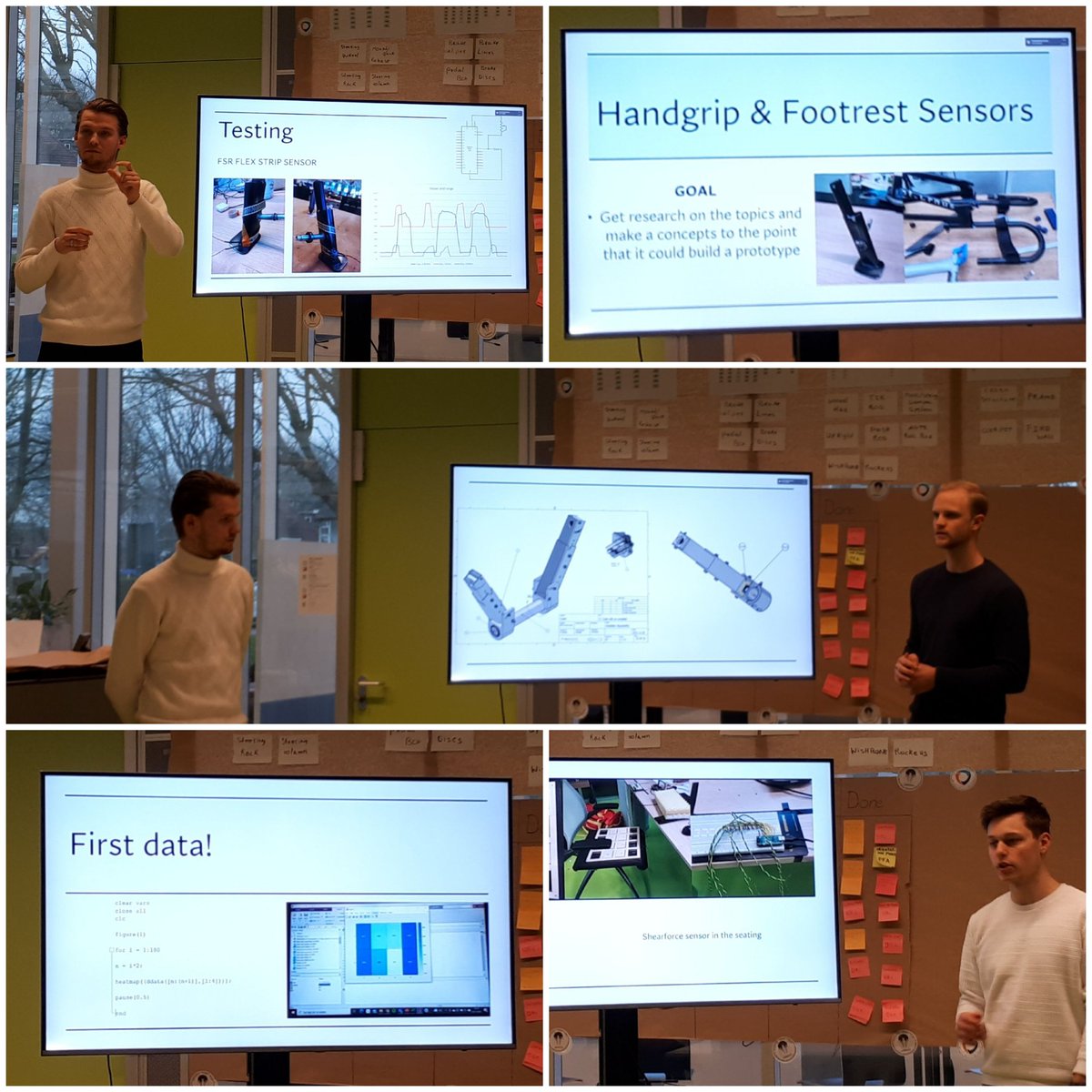 Studenten van de minor Living Labs presenteerden vandaag hun ontwikkelde sensoren voor de instelbare geinstrumenteerde handbike voor het @HandbikeBattle onderzoek in de <a href="/Betafactory_HHS/">Betafactory</a>! Well done! <a href="/RDmobility/">RDmobility</a> <a href="/ralfbekers/">Ralf Bekers</a>