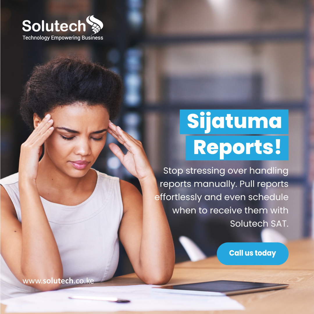 SolutechLimited's tweet photo. A million and one tasks pending and sending reports is one of them?
Stress no more!
Pull reports effortlessly and even schedule when to receive them with Solutech SAT.
.
.
#SolutechSAT #FillingreportswithSolutechSAT #everythingmadeeasy https://t.co/FlpDSrQ4O5