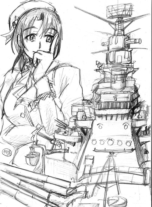 #艦これ版深夜の真剣お絵描き60分一本勝負  
#艦これ版真剣お絵描き60分一本勝負_20220125
#あなたのTLに重巡を
高雄のはやっぱり大きいですね!
始めはコレどうなんやろな、って思ってたけど実際描いたり立体で見るとなかなか良いもので。艦橋の話ですが。 