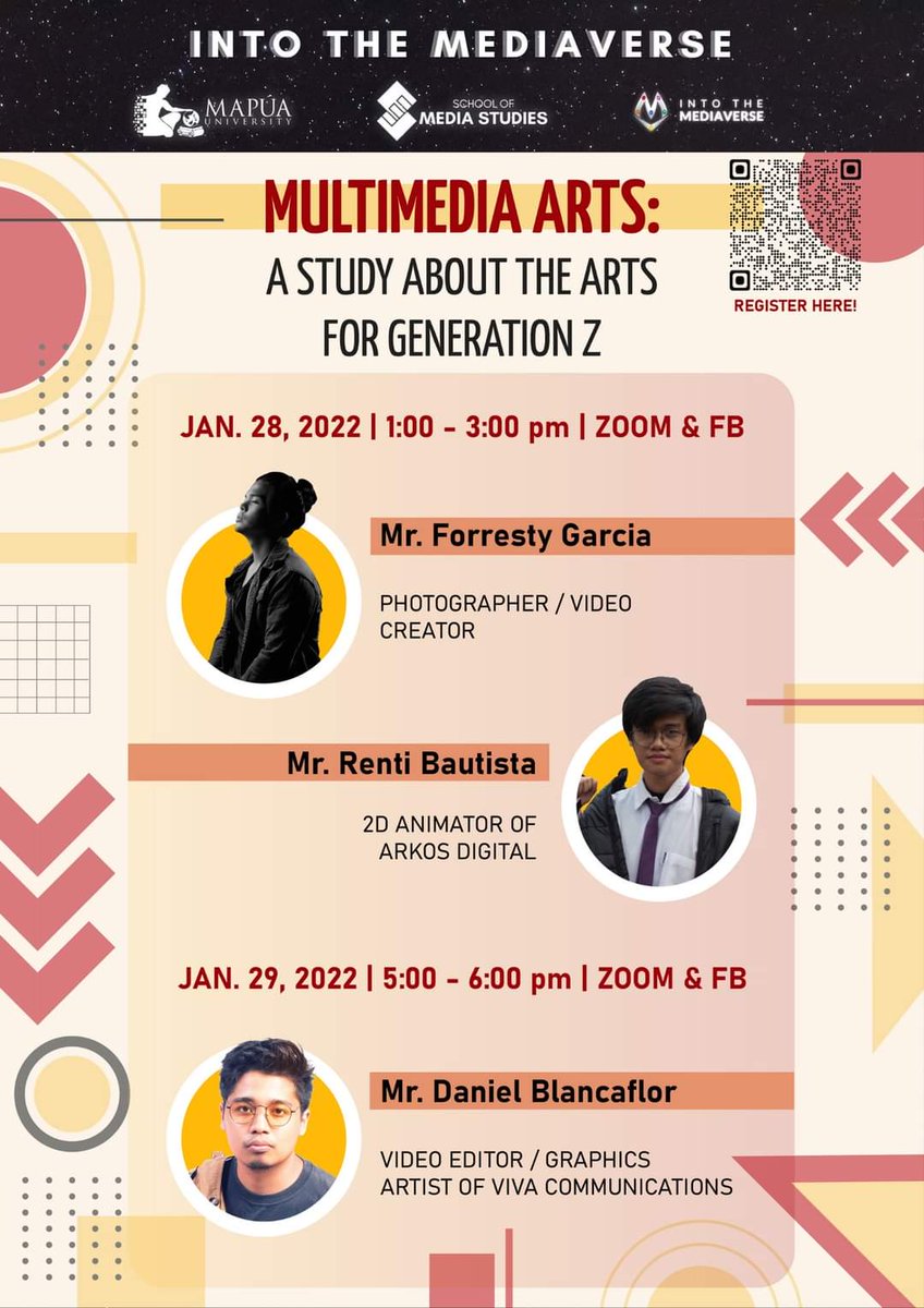 xerxelnotsersel's tweet photo. Hello! I will be hosting a webinar on Multimedia Arts Specializations: Photography, 2D Animation, and Video Editing on Jan 28 & 29
The webinar will be ✨FREE✨
Full details below
Register here: https://t.co/2G3OQGiRd1
#IntoTheMediaverse
#WEBINAR
#MULTIMEDIAARTS
#SMSSpeaks2022 https://t.co/p7NRZKhwXQ