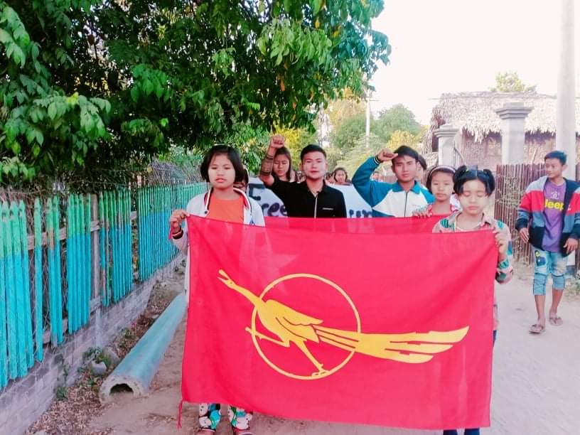 Anti-coup revolutionary strike in Sagaing's Yinmabin, Kyaysakya Vlg as usual. 🪧  #2022Jan25Coup #WarCrimesOfJunta #WhatsHappeningInMyanmar