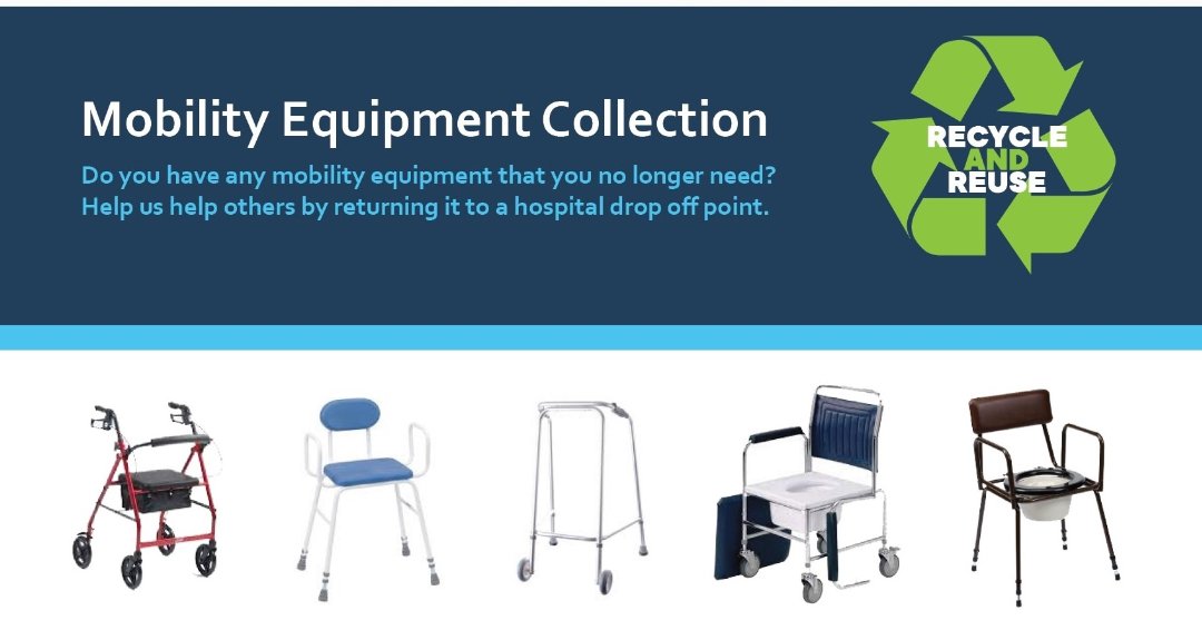 Help us help others by returning unwanted mobility equipment! Do you have any mobility equipment you no longer need? Now is the perfect time to return it to one of three new dedicated drop-off points.

ekhuft.nhs.uk/patients-and-v…