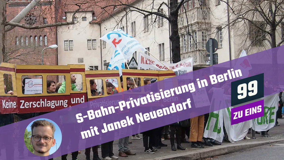 Heute Abend sprechen wir mit dem Aktivisten Janek vom Bündnis <a href="/1sbahn4berlin/">EineSBahnFürAlle</a> über die Pläne der Berliner Landesregierung zur Privatisierung der S-Bahn und was dagegen getan werden muss. Schaltet ein! buff.ly/3G1jlZS