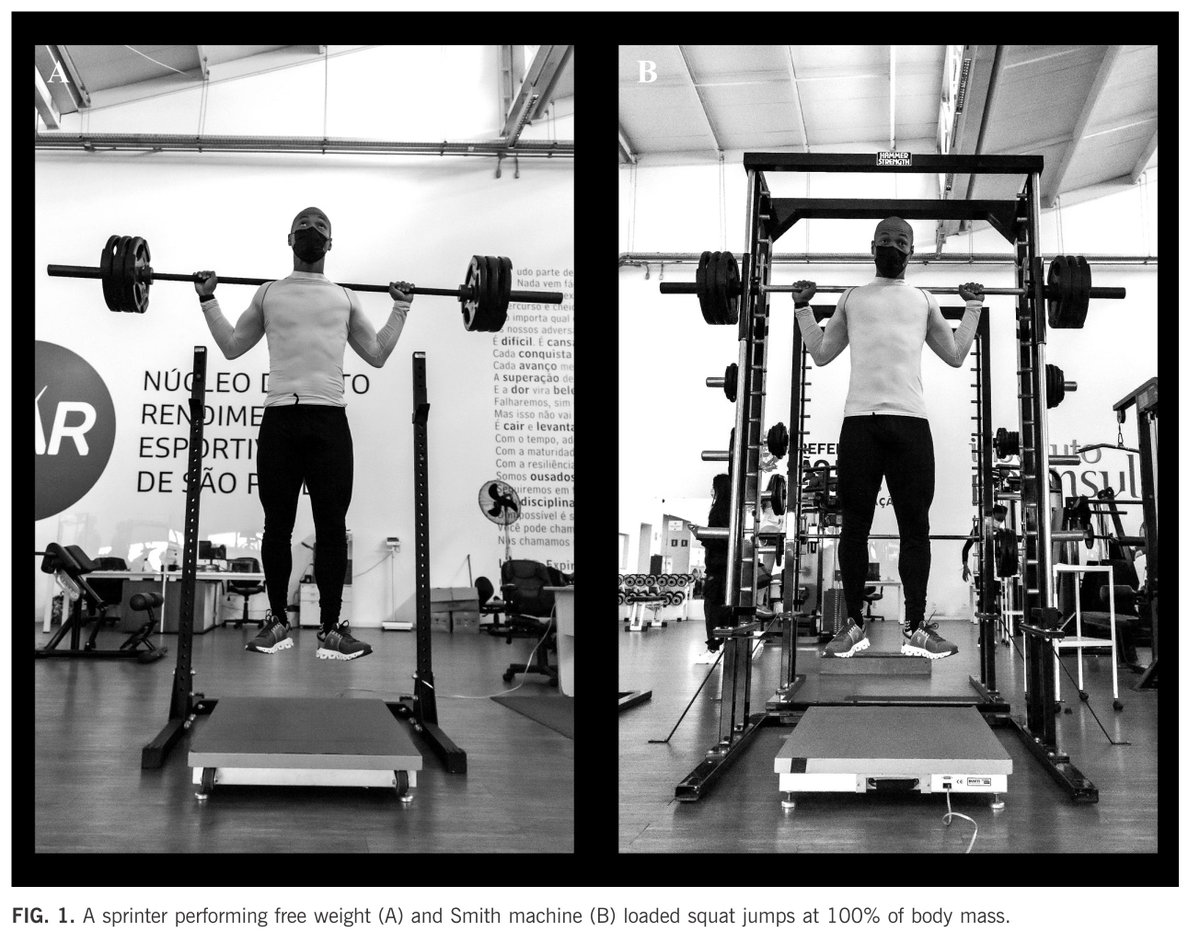 BiolSport's tweet photo. Interesting report🚨 🧐 #Squat and #countermovement jump performance across a range of loads: a comparison between Smith machine and free weight execution modes in elite #sprinters 🏃🦘
✍️@IrineuLoturco et al.
#OpenAccess 🆓🔗https://t.co/Fwt5j2hadO
#NARSP #trackandfield https://t.co/L1k9ofFakM