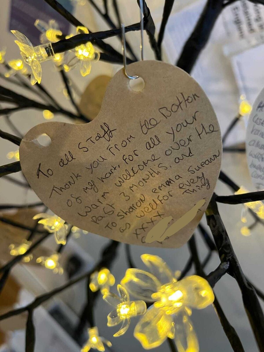IrisCareGroupSL's tweet photo. A thank you tree has recently sprouted and spread its branches at Pirton Grange! The tree has been set up for staff, visitors and everyone supported at Pirton to share their feedback. There have been some really lovely messages so far. #recognition #thankyou #feedback https://t.co/Qe91GpZofQ