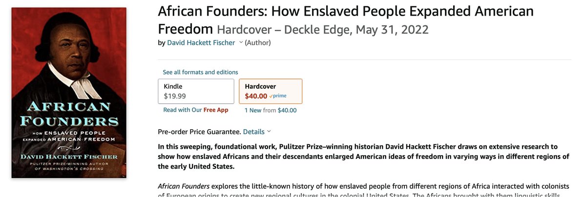 DanielGullotta's tweet photo. Forthcoming Book Alert: African Founders: How Enslaved People Expanded American Freedom by David Hackett Fischer (May 31, 2022) https://t.co/4kKEQ5L2cL