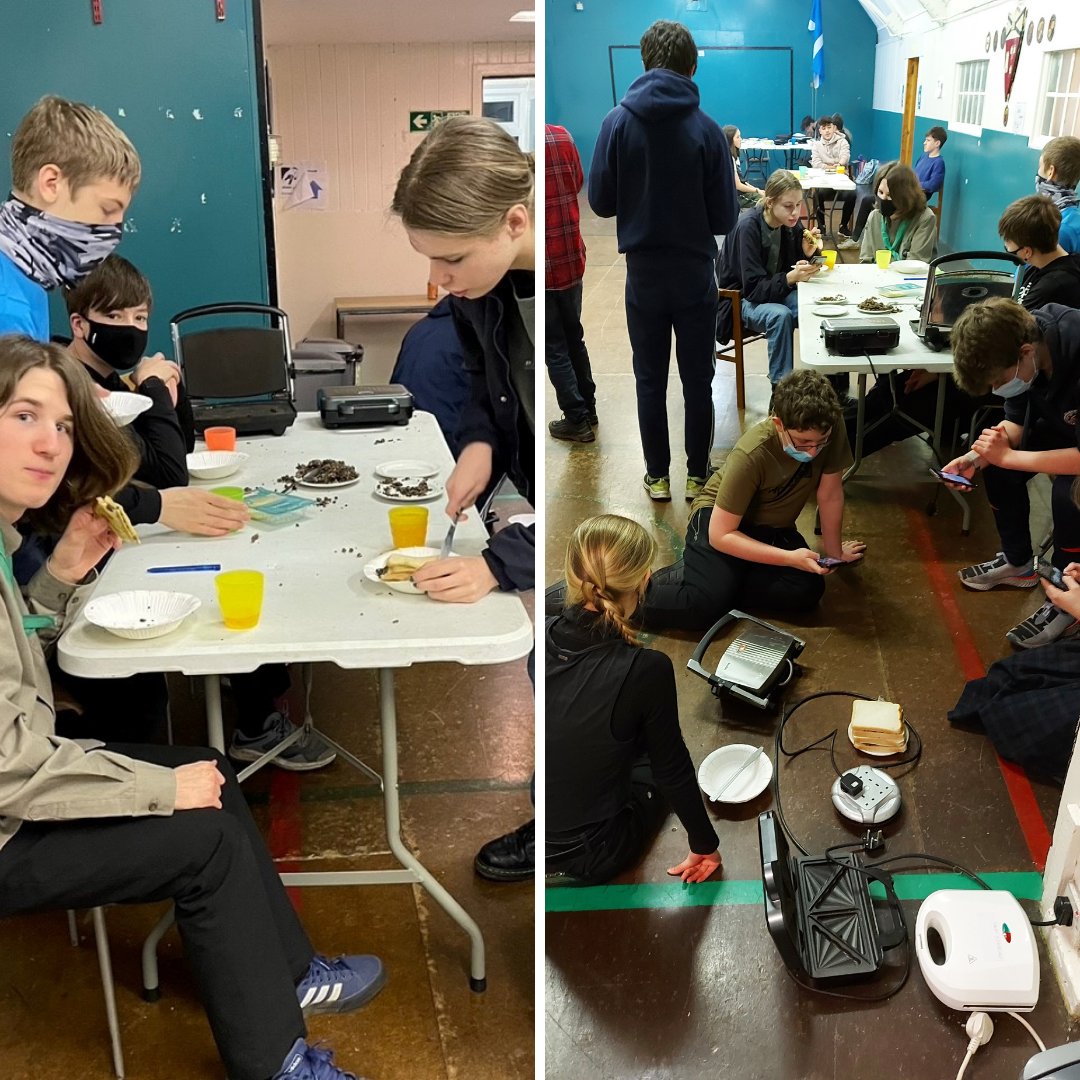 mannofieldESU's tweet image. Last night we celebrated #BurnsNight with our famous cheese and haggis toasties - washed down with some refreshing Irn Bru! We also competed in a Scottish quiz and sampled some of the nation's healthiest *ahem* delicacies! #Explorers #Scouts #SkillsForLife #YouShape #YouthShaped