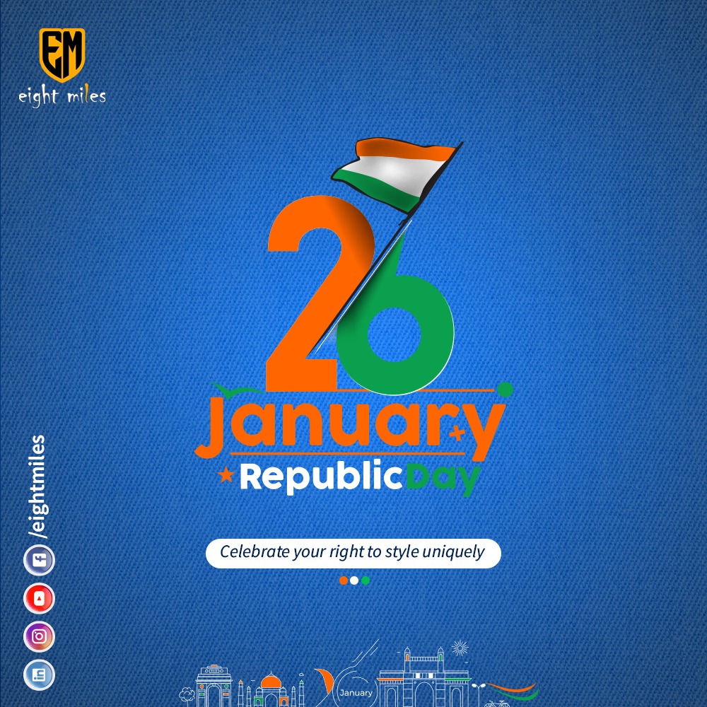 8milesjeans's tweet photo. Eight miles wishes all our fashion lovers A Very Happy Republic Day! 🇮🇳

#EightMiles #8Miles #republicday #happyrepublicday #republic #indianrepublicday #january26 #republicdayindia #value #constitution #onenation #pride #celebrate #right #style #fashionlovers #wishes https://t.co/e7aYKVCUU3