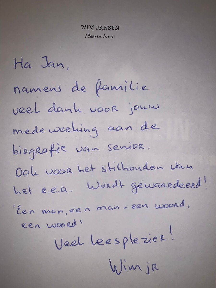 JandeKnecht1970's tweet photo. Het Meesterbrein is er niet meer, rust zacht Wimpie 🙏 

Clubicoon van #Feyenoord, onmogelijk om te zeggen hoe het voelt, de herinneringen, zijn verdiensten voor Feyenoord. De grootste mogelijk eer meegewerkt aan zijn boek en special van de Hand in Hand ⁦@DeFeijenoorder⁩ https://t.co/ygjjLlBCZQ