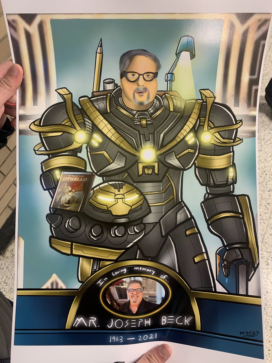 DrMSterg's tweet photo. Remembering Mr. Beck 🙏🏻. Our talented student created a graphic design of our beloved Mr. Beck. @POBJFK @JMurrayPOB https://t.co/a8qSDgSNHC