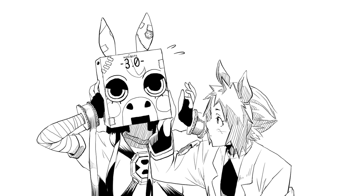KOPPERION(@kopperion )さんのハリボテエレジーさんと勝手にコラボさせていただきました。
いつかは描きたいと思ってた…