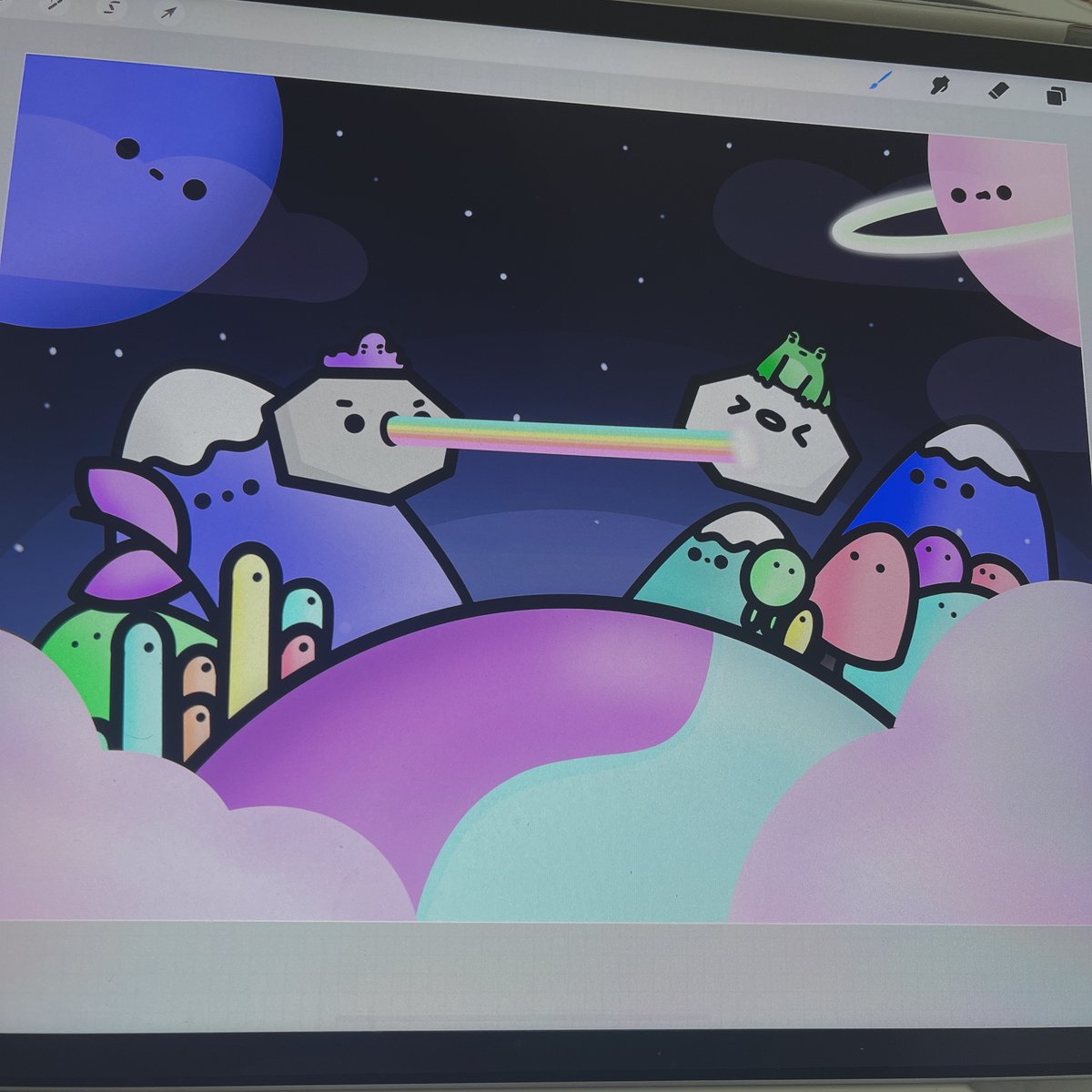 Gm 💜 The Super Rocks World will start to drop in February ! At least 1/Month will be released.

#1 will be airdropped to all SR holders. Here's a sneak peek 😍 Excited to start this journey! 

Feeling very thankful!
Hope you have a wonderful day 💜✨
#NFTCollection #NFTartists