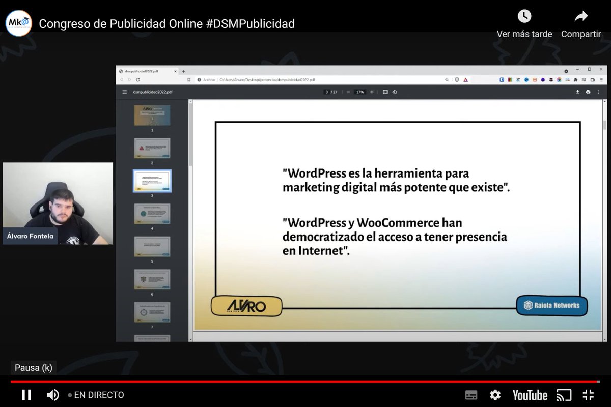 👉WordPress es la herramienta de #marketingdigital más potente que existe

👉WordPress y WooCommerce no paran de aumentar su cuota de mercado

Se tenia que decir y se dijo‼️

Empieza fuerte Álvaro Fontela en el #DSMPublicidad