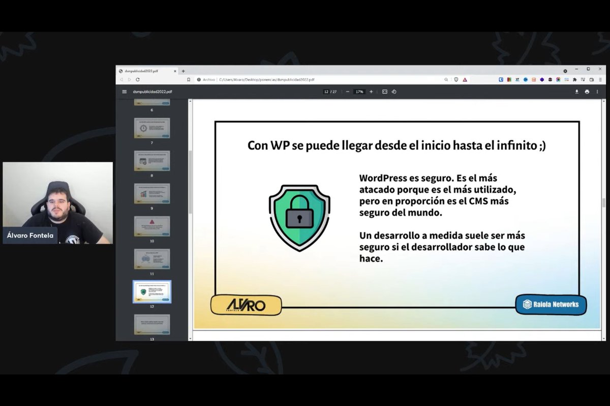 ✅WordPress es seguro

✅Estamos ante el CMS más seguro del mundo

Álvaro Fontela en #DSMPublicidad