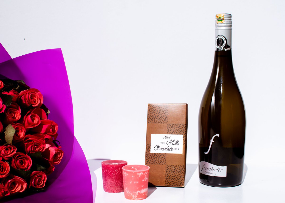 GiftedKenya's tweet photo. The TISH hamper, going for Ksh. 3500, has
a bouquet of pink roses, 2 votive candles, a bar of milk
chocolate, and a bottle of Freschello Prosecco.

The perfect Valentine gift. Place your order before 10th
Feb 2022. #GiftedKenya #valentineday
#valentinesday2022 #valentinesdaygift https://t.co/kJAKIcSt97